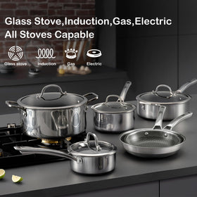 Snowclad 10-inch frying pan ideal for sautéing and browning.
