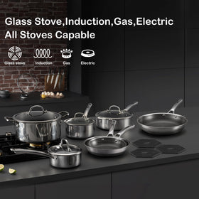 SNOWCLAD 2.5-quart saucepan with lid ideal for sauces and reheating leftovers.