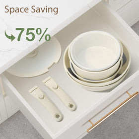 SnowClad dishwasher-safe pots and pans simplify post-meal cleanup.