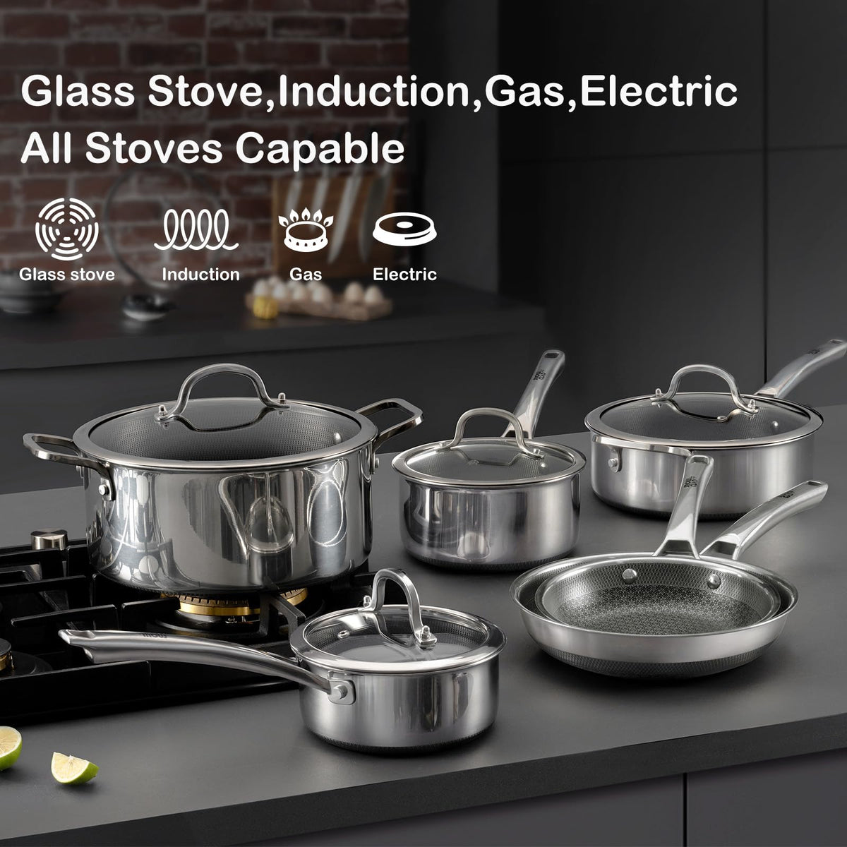 Snowclad sauce pan on induction cooktop demonstrates versatile compatibility.