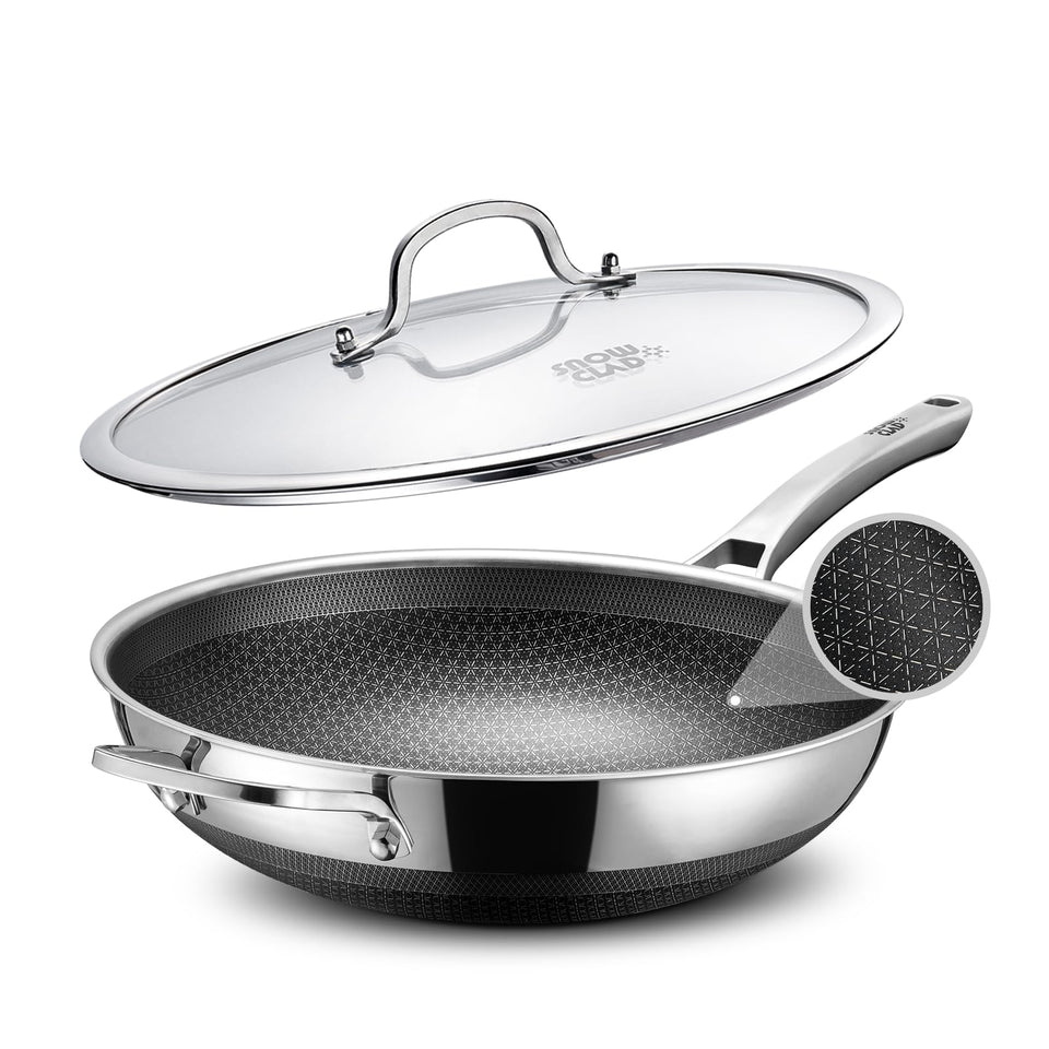 Snowclad Wok 13-inch full view showing large cooking surface