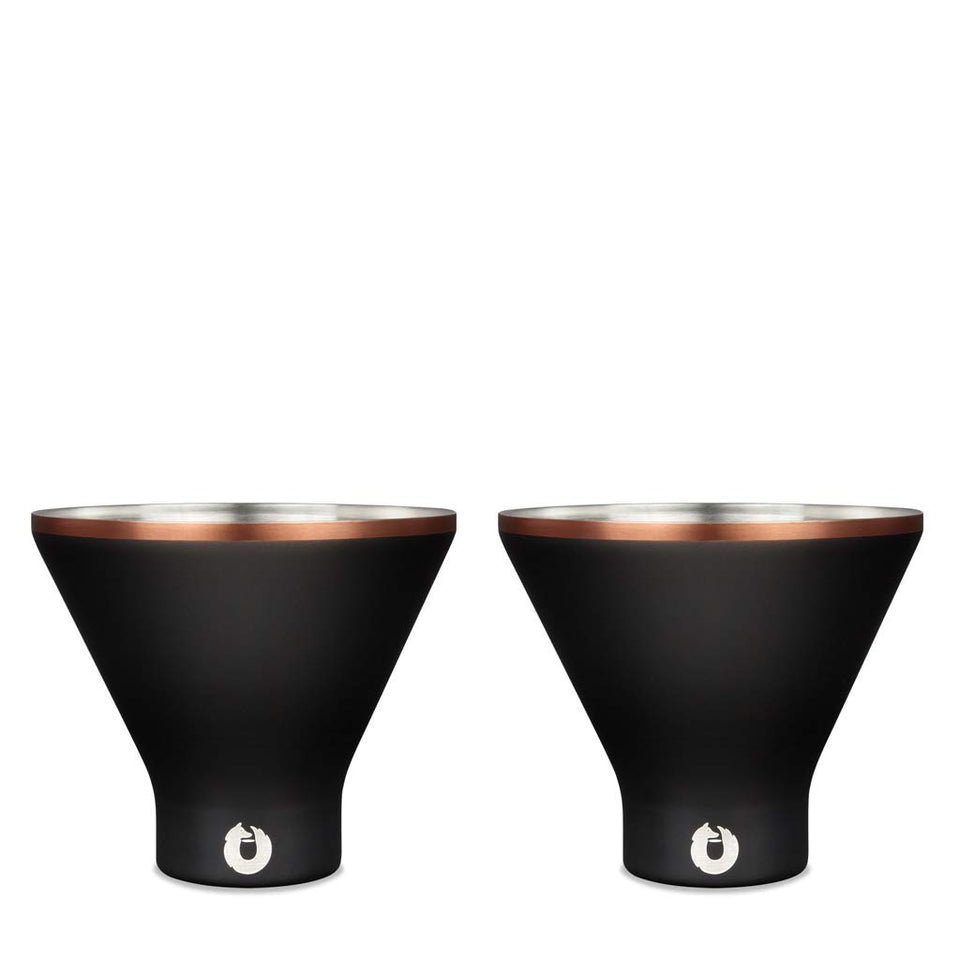Snowfox premium martini glass keeps cocktails icy for longer.