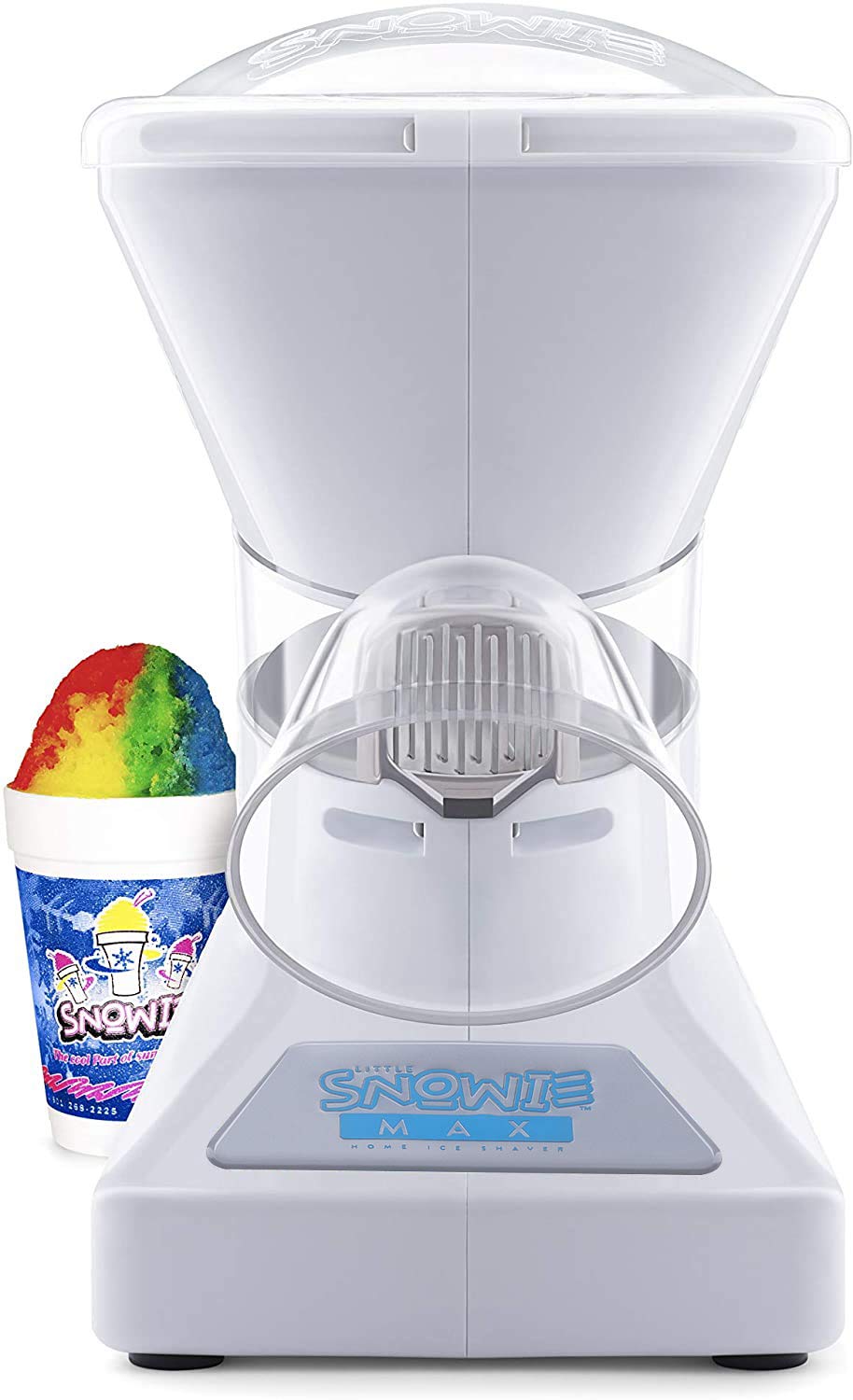SNOWIE Little Snowie Max top view, sleek home shaved ice appliance on a counter.