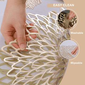 Snowkingdom 15 inch round placemats offering surface protection and elegance