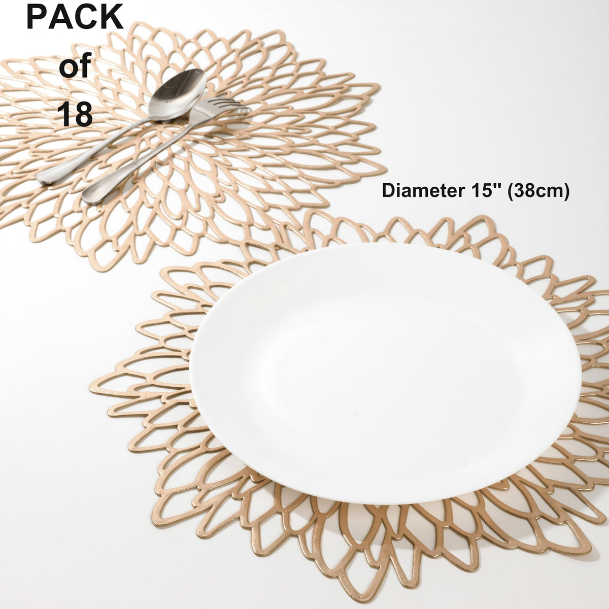 Snowkingdom eighteen pack placemats on a dining table for gatherings