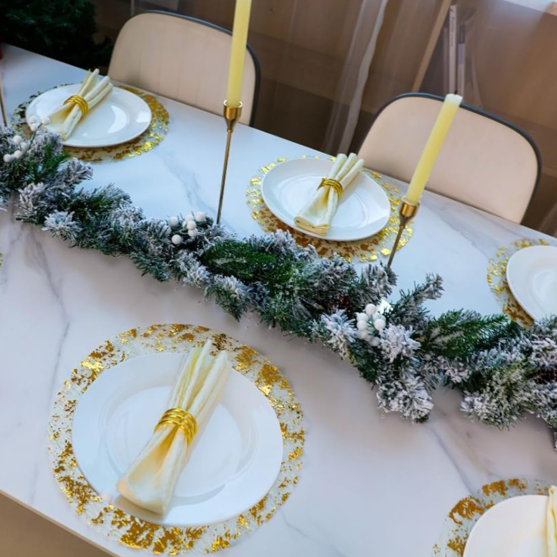Snowkingdom disposable gold placemats pack ideal for quick cleanup