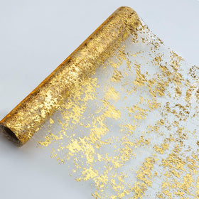 Snowkingdom glitter gold table runner 11x49ft for elegant wedding decor