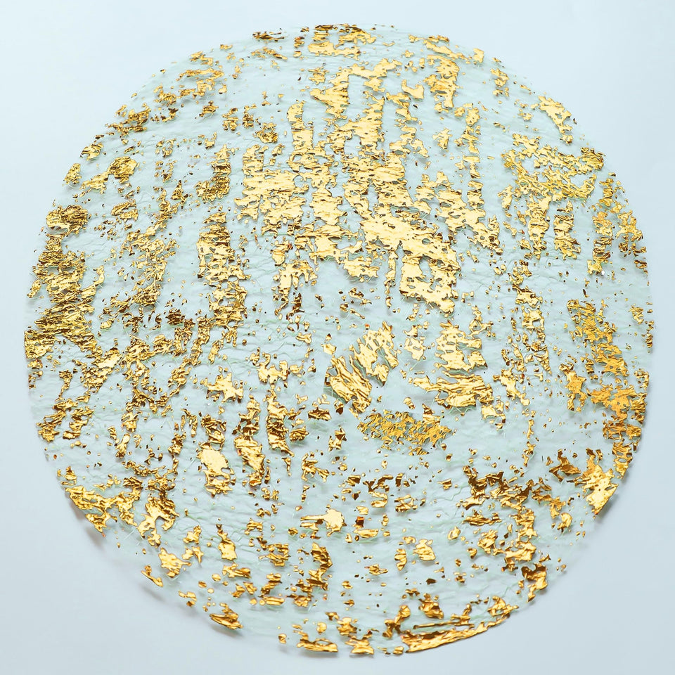 Snowkingdom gold placemats round 13inch mesh detail for an elegant party setup