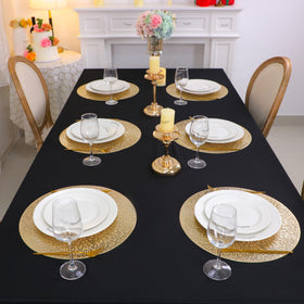 Snowkingdom gold round placemats hollow design elevates table styling.