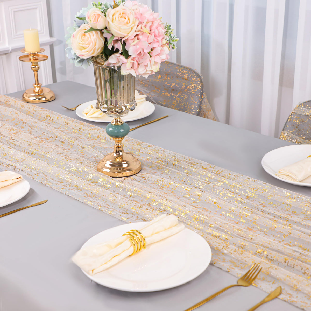 Snowkingdom gold decor for arches and backdrops at celebrations
