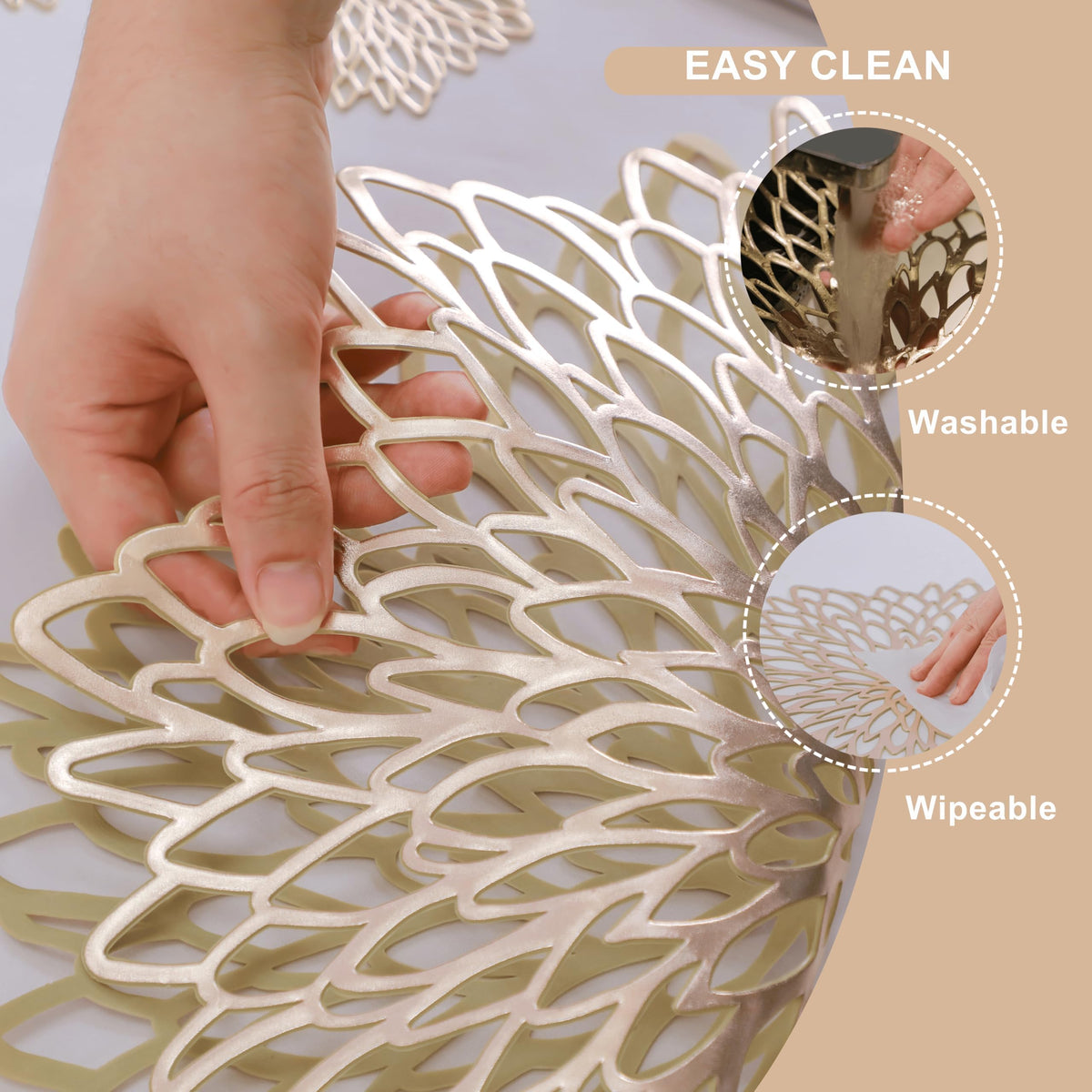 Snowkingdom heat-resistant placemats handle warm dishes up to 80C