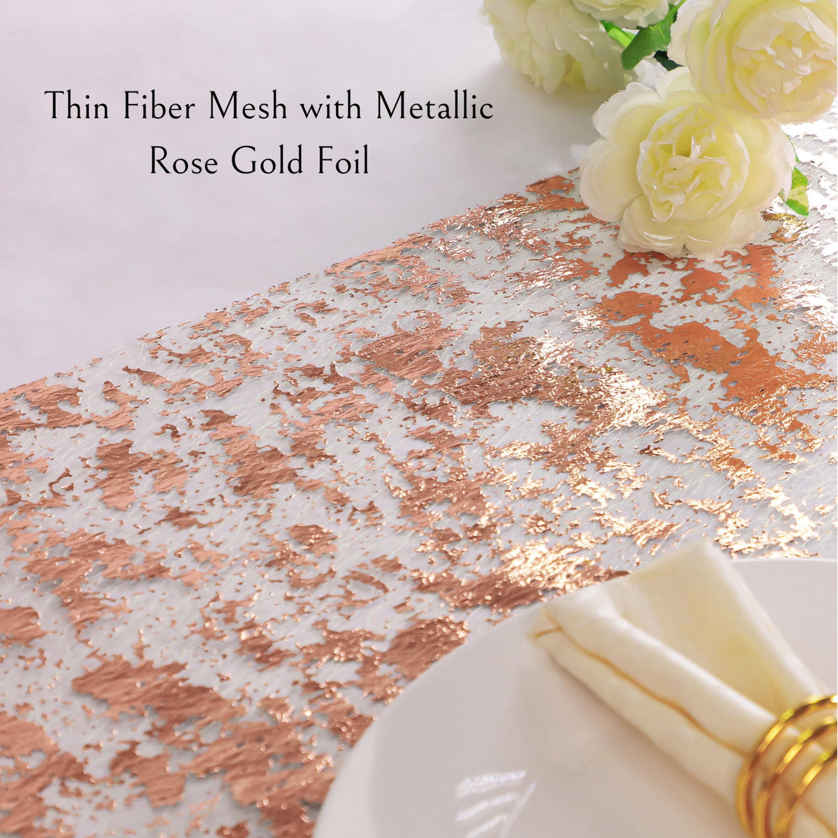 Snowkingdom rose gold runner with smooth edges prevents fraying