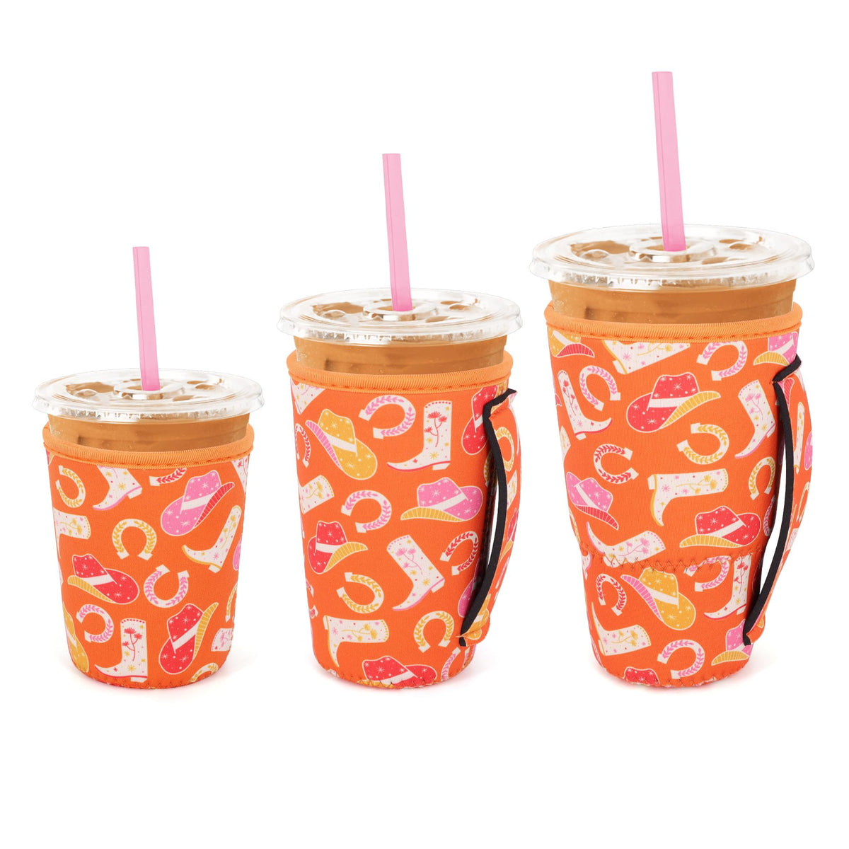 Snowso three-pack iced coffee sleeves small fits 16-18 oz cups with secure grip.