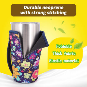 Snowso colorful sleeve display shows reusable option for cold beverages.
