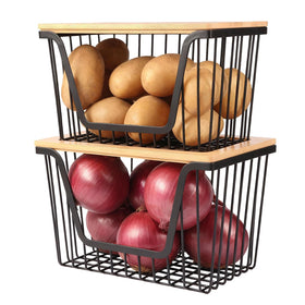 Snpwne onion-potato storage bin 2-pack keeps produce organized.