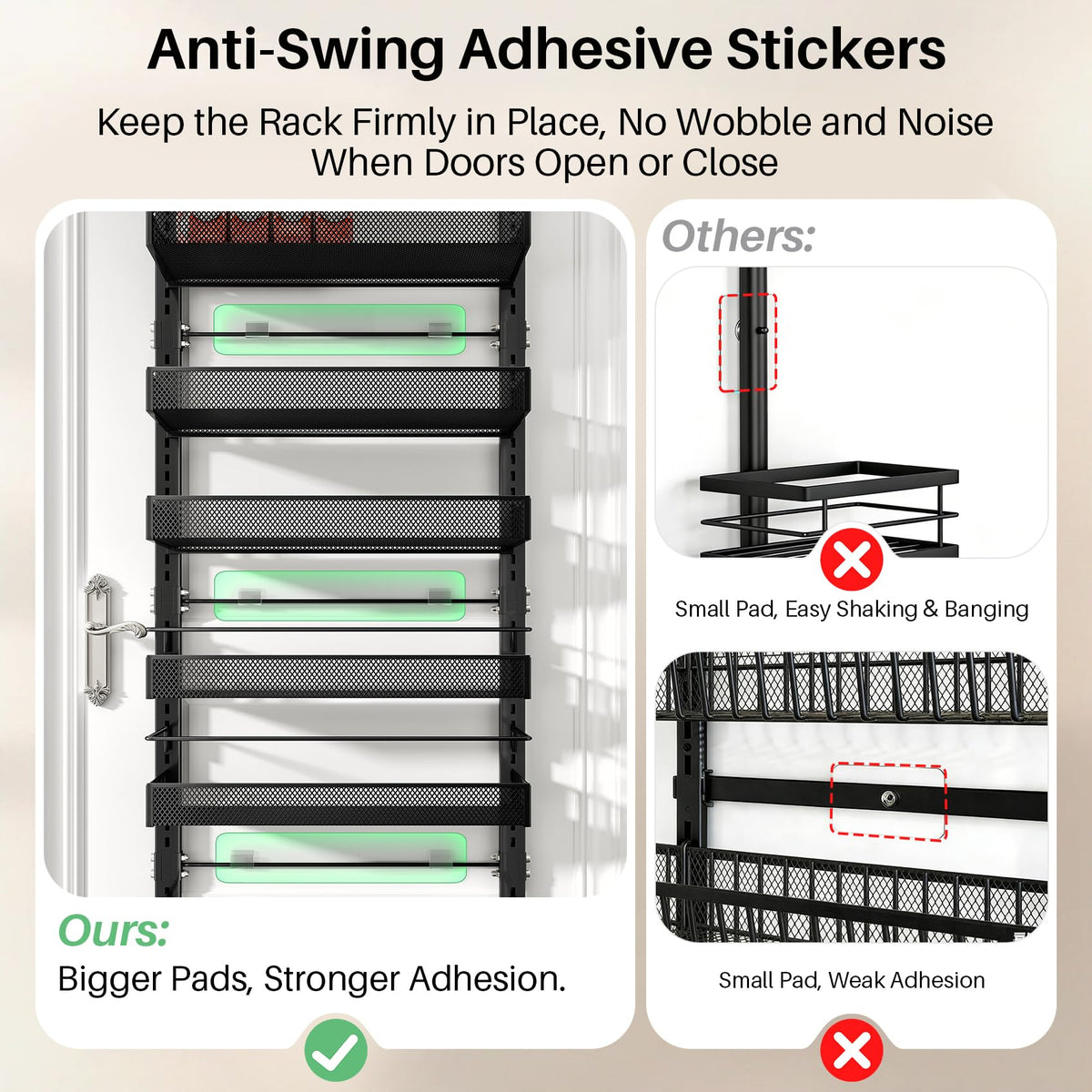 SNTD door-fit design suits most doors up to 2.3 inches thick.