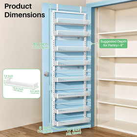 SNTD depth 6 inches provides practical shelf space behind the door.