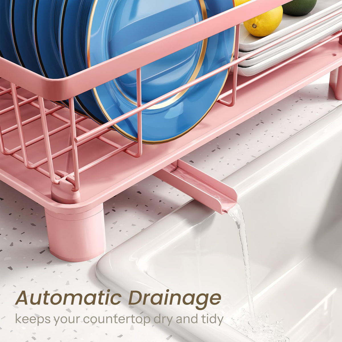 SNTD rust‑resistant steel rack with drainboard for daily use.