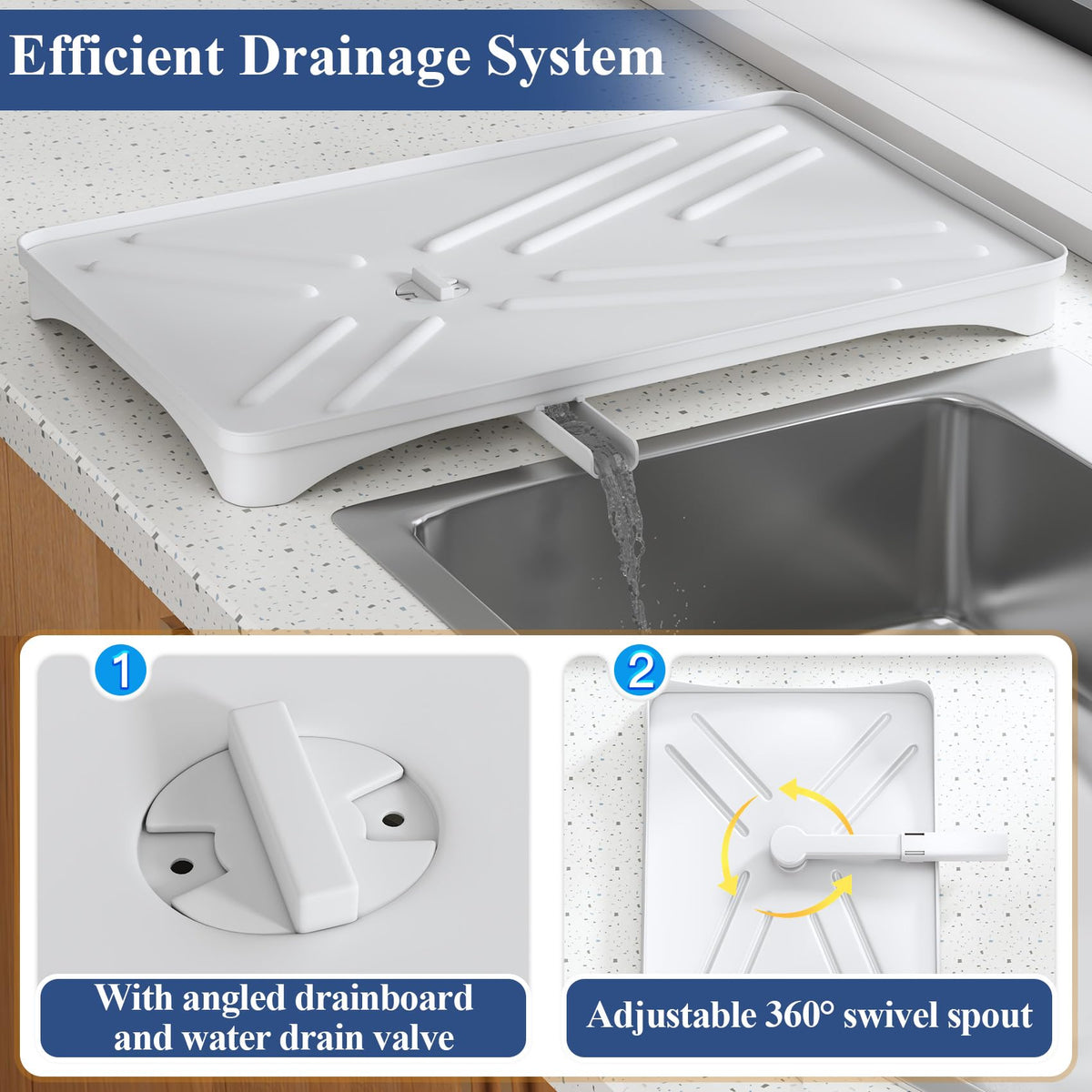 SNTD drainage spout prevents water leakage and supports efficient drying.