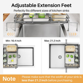 SNTD dish drying rack draining spout directs water into the sink