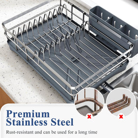 SNTD easy-assembly dish rack ready for setup, tool-free