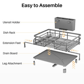 SNTD dish drying rack large capacity holds plates, bowls, glasses