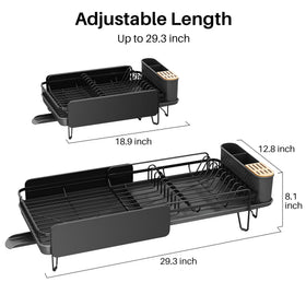 SNTD extendable rack length adjusts for tight countertops while keeping utensils organized.