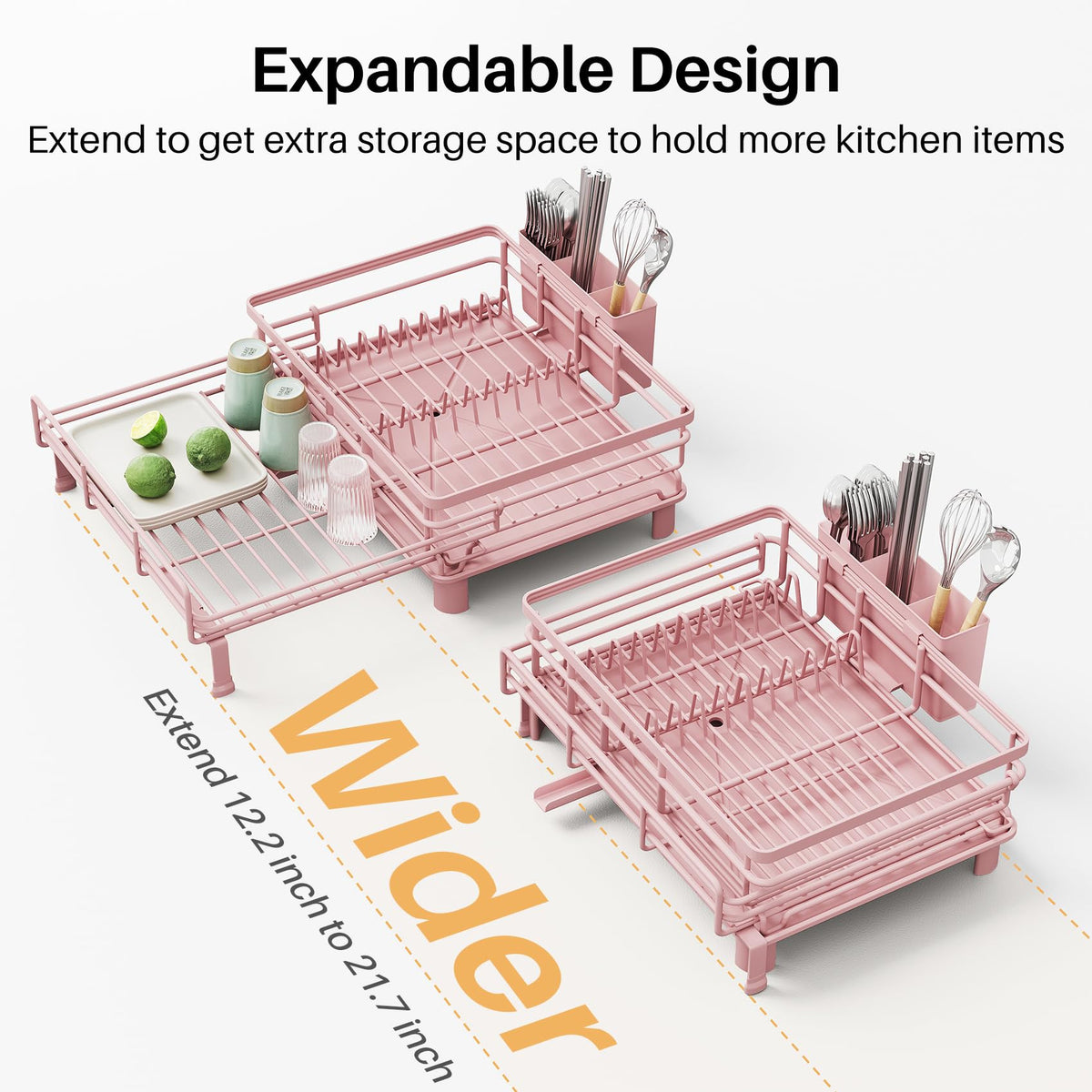 SNTD dish drying rack uses rustproof materials for long-lasting use.