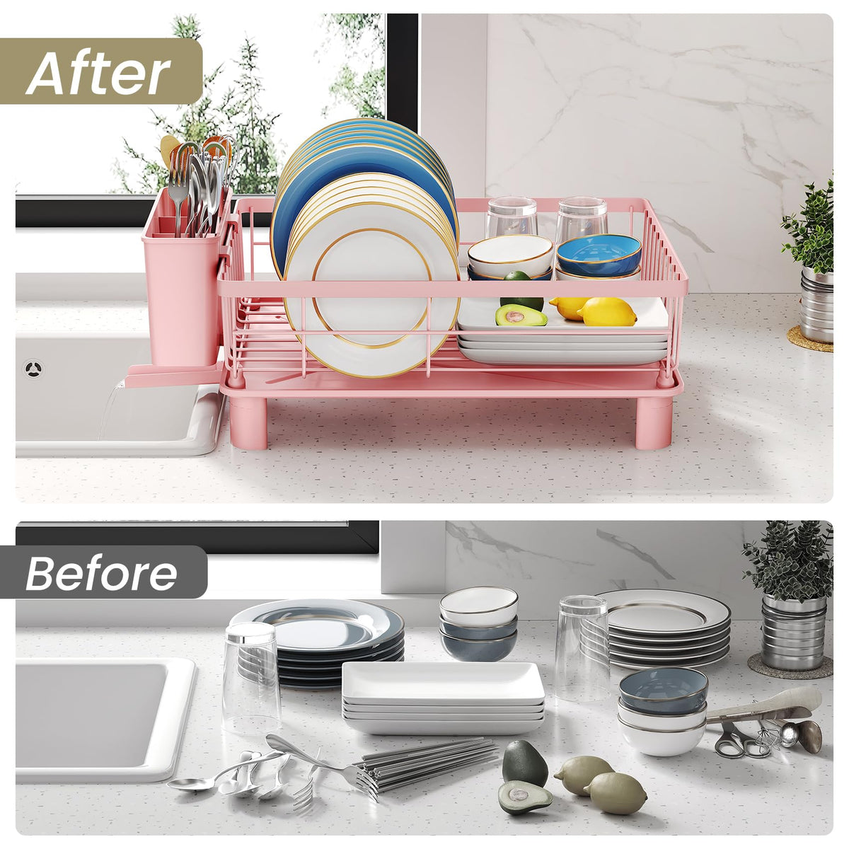 SNTD removable utensil holder keeps cutlery organized and accessible.