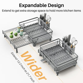 SNTD dish drying rack stainless steel guardrail adds durable support