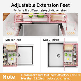 SNTD dish drying rack stainless steel guardrail secures large items during drying.