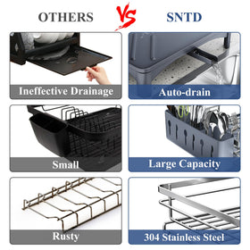 SNTD three-slot utensil holder attached to dish rack