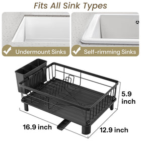 SNTD rack with removable utensil holder keeps forks and spoons organized.
