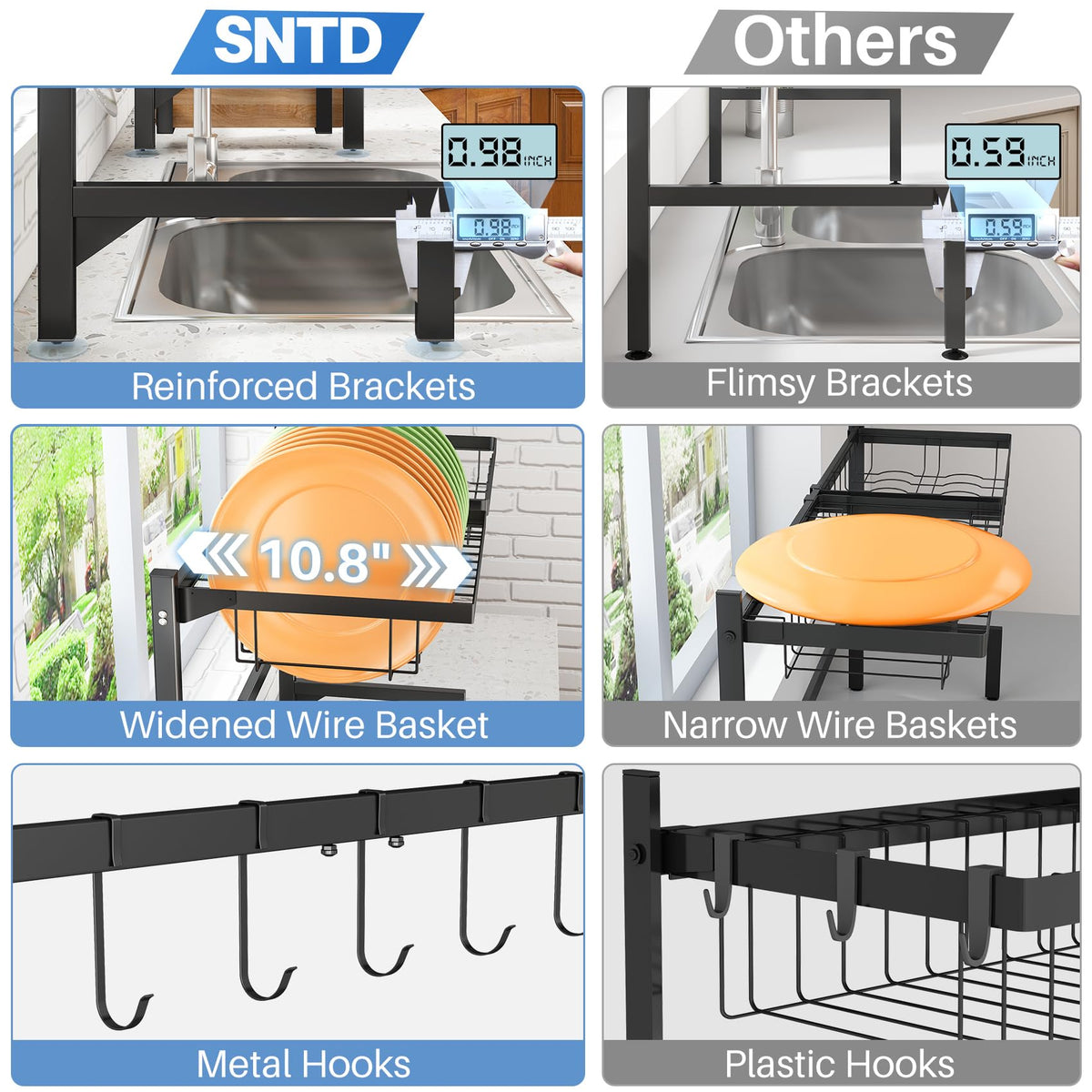 SNTD includes bowl basket, cutting board, and knife holder.