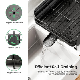 SNTD angled drip tray directs water into sink to keep counter dry.