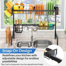 SNTD anti-slip suction cups stabilize the rack during use.