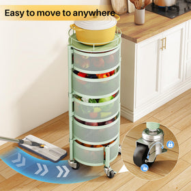 SNTD green kitchen stand complements decor while organizing counters.