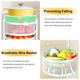 SNTD rolling kitchen cart with four casters for easy repositioning.