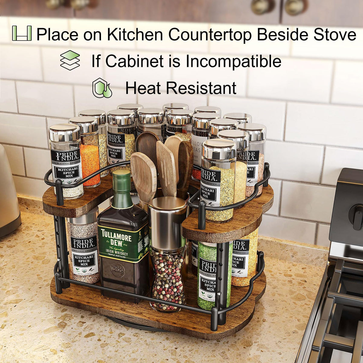SNTD Lazy Susan in cabinet for easy inner spices access