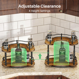 SNTD Lazy Susan wood and metal construction with warm finish