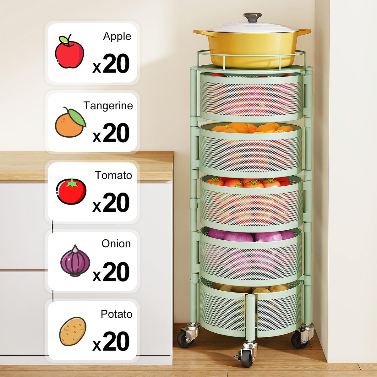SNTD multi-functional basket fits pantry, kitchen, bathroom or office.