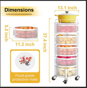 SNTD 5-tier rotating cart offers easy access to produce from any side.