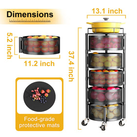 SNTD rotating storage rack demonstrates 360° access for easy reach.