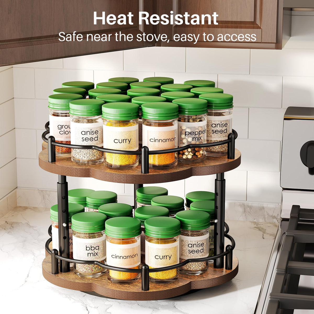 SNTD Spice Rack adjustable heights for different jar sizes