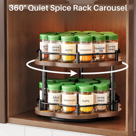 SNTD Spice Rack Lazy Susan inside cabinet keeping jars within reach