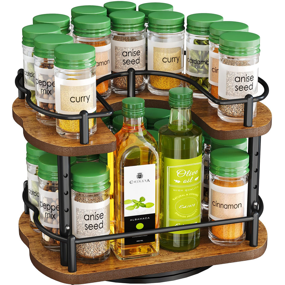 SNTD spice rack rotates in cabinet for easy spice access