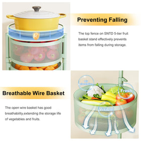 SNTD wire mesh basket design promotes airflow to keep produce fresh.