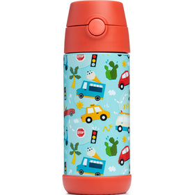 Snug insulated kids bottle with soft silicone grip for little hands