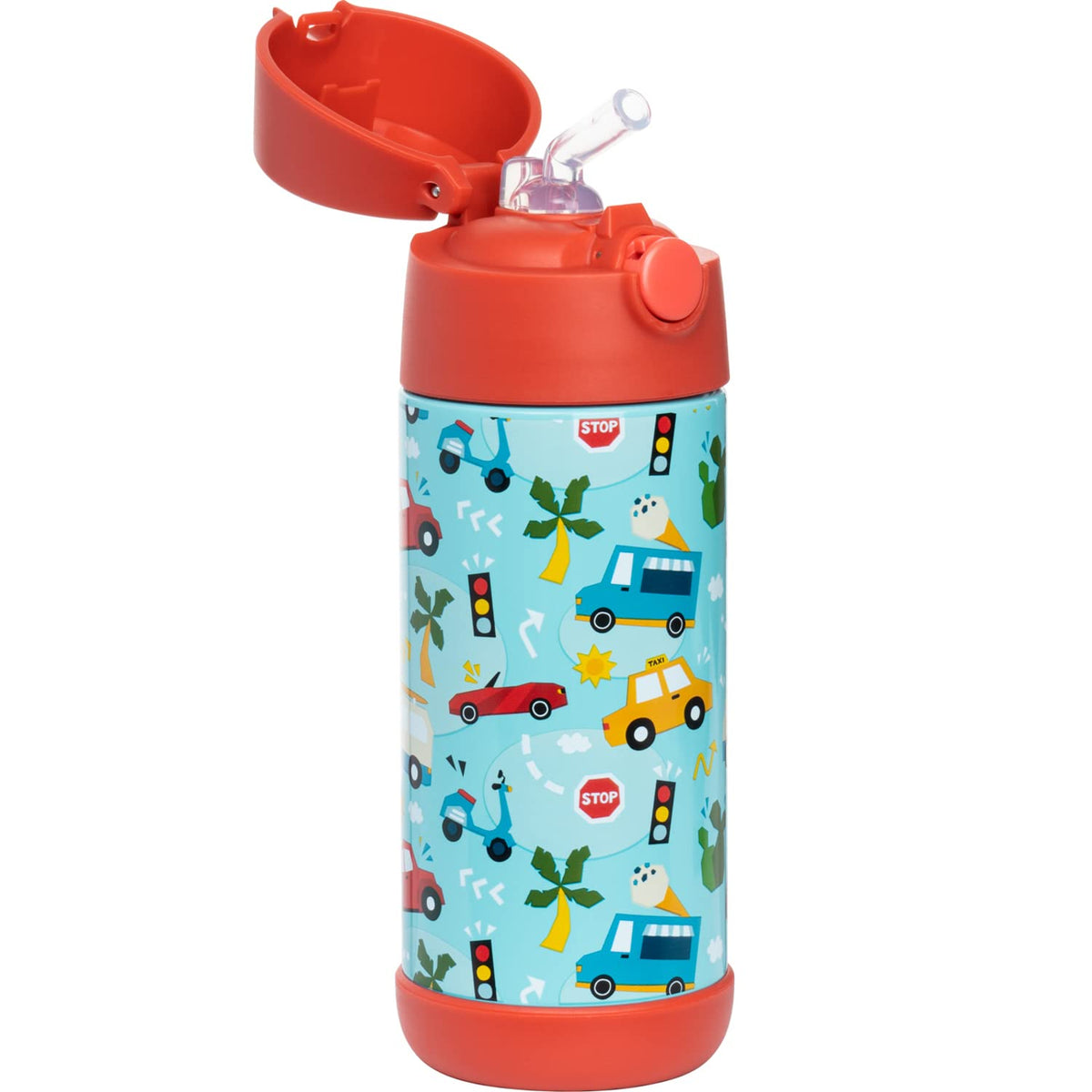 Snug insulated kids bottle with straw in use at school for hydration