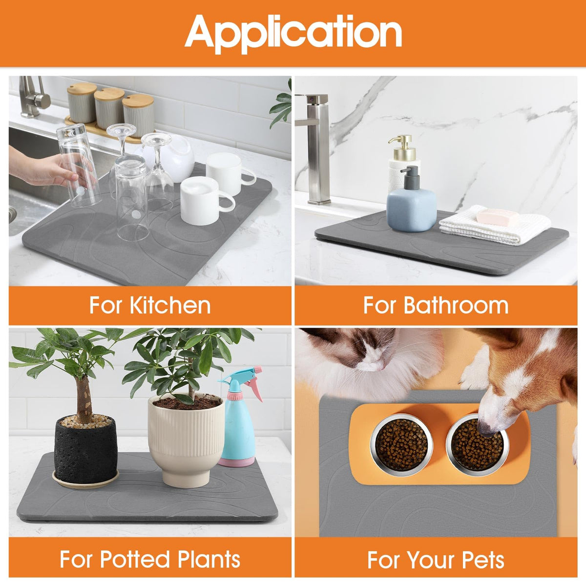Snuggery multi-use drying mat suitable for plants, pets, and sinks